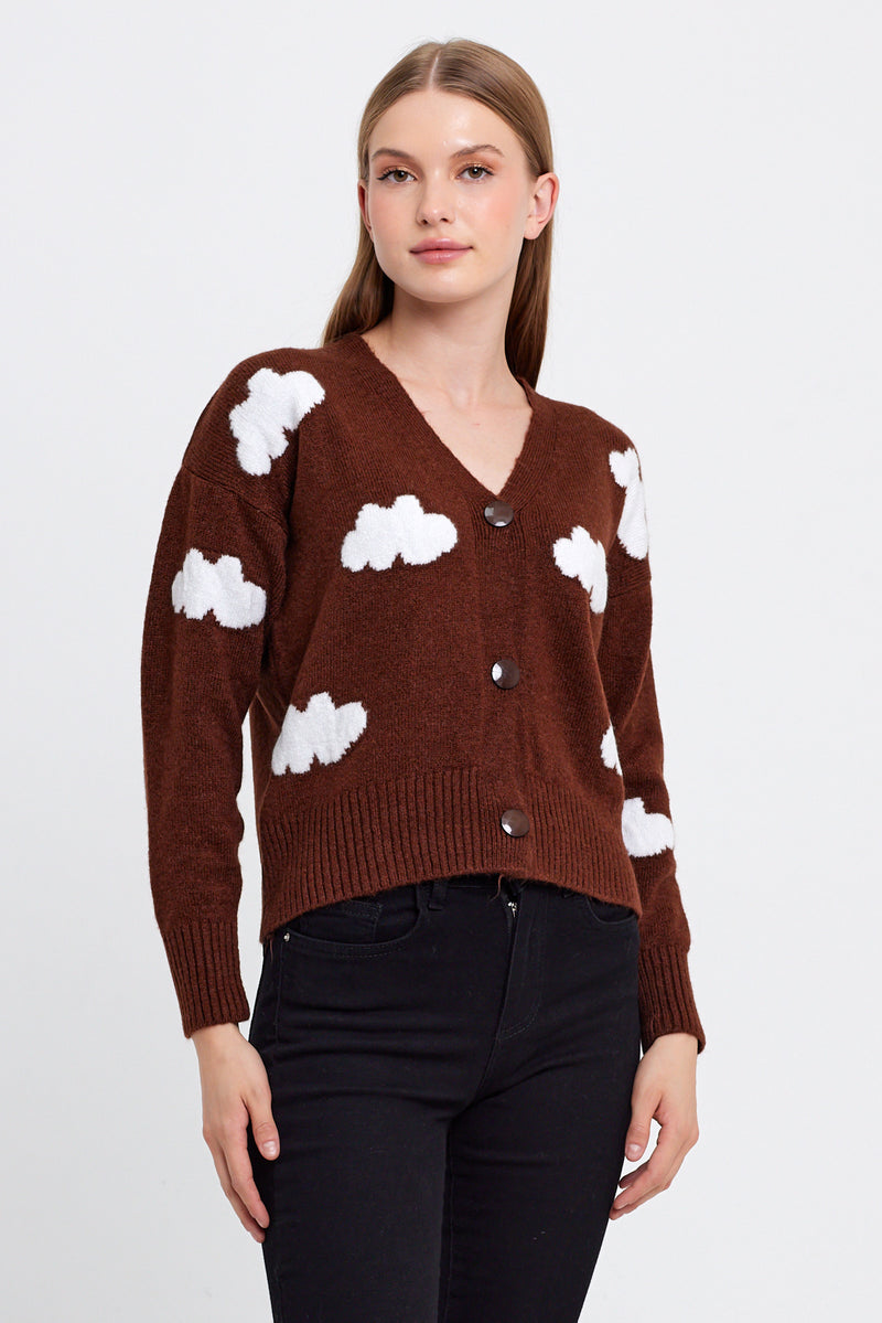 Vav Cloud Knitted Winter Crop Top Brown