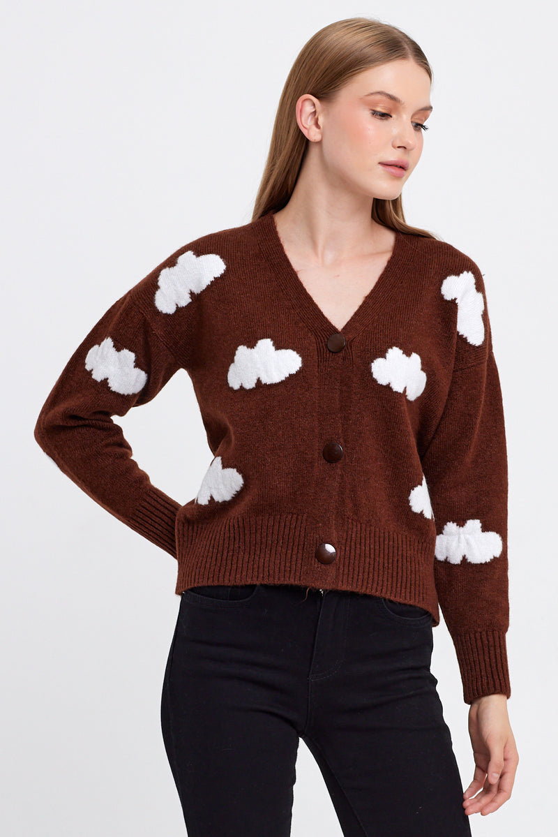 Vav Cloud Knitted Winter Crop Top Brown