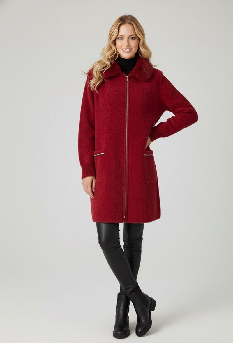 ZZ Mutlu Knitted Cardigan Burgundy