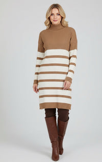 SFG Striped Knitted Tunic Beige