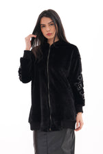 TG Arm Detailed Velvet Jacket Black