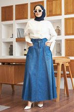 NW Mevlana Denim Skirt Dark Blue