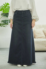 NW Tasseled Dtld Denim Skirt Indigo