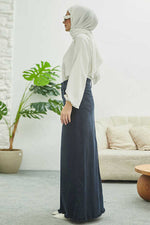 NW Tasseled Dtld Denim Skirt Indigo