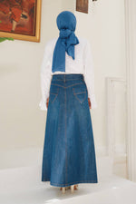NW Five Pockets Denim Skirt Dark Blue