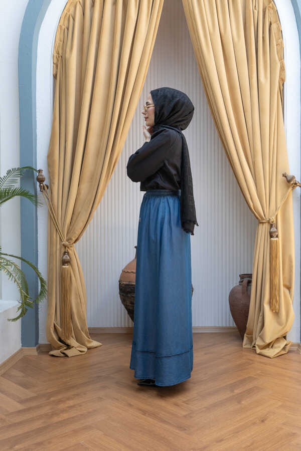 NW Tencel Soft Skirt Dark Blue
