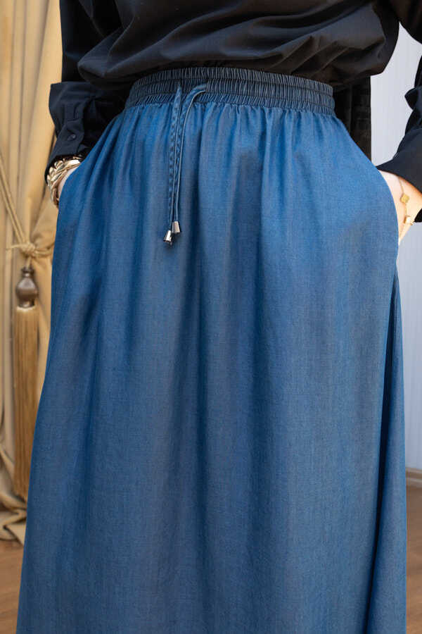 NW Tencel Soft Skirt Dark Blue
