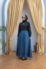 NW Tencel Soft Skirt Dark Blue