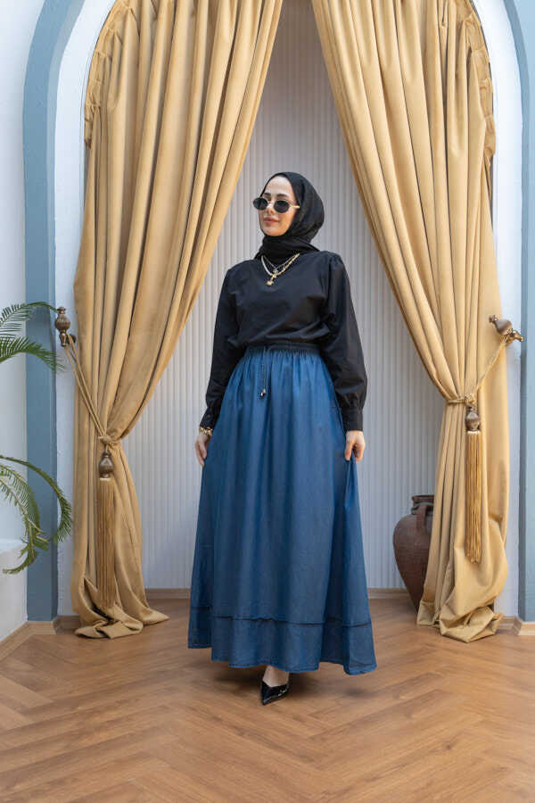 NW Tencel Soft Skirt Dark Blue