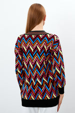 Vav V Printed Knitted Winter Sweater Dark