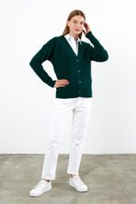 Vav Dots Knitted Winter Cardigan Green