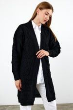 Vav Cherry Embossed Cardigan Black