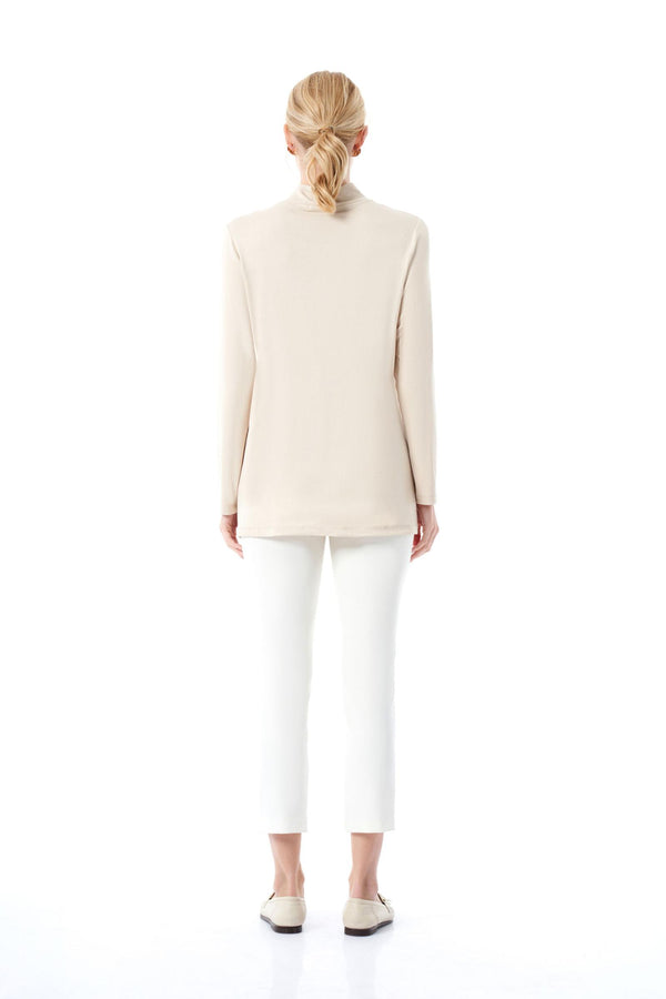 ZMS Basic Long Sleeve Tunic Beige