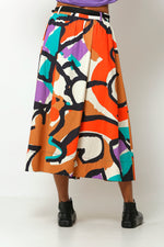 BZ Printed Buyrun Down Skirt Colorfull