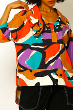 BZ Dsn Polo Blouse Colorfull