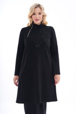 DL Pearl Dtld Long Tunic Black