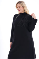 DL Pearl Dtld Long Tunic Black
