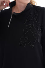 DL Pearl Dtld Long Tunic Black