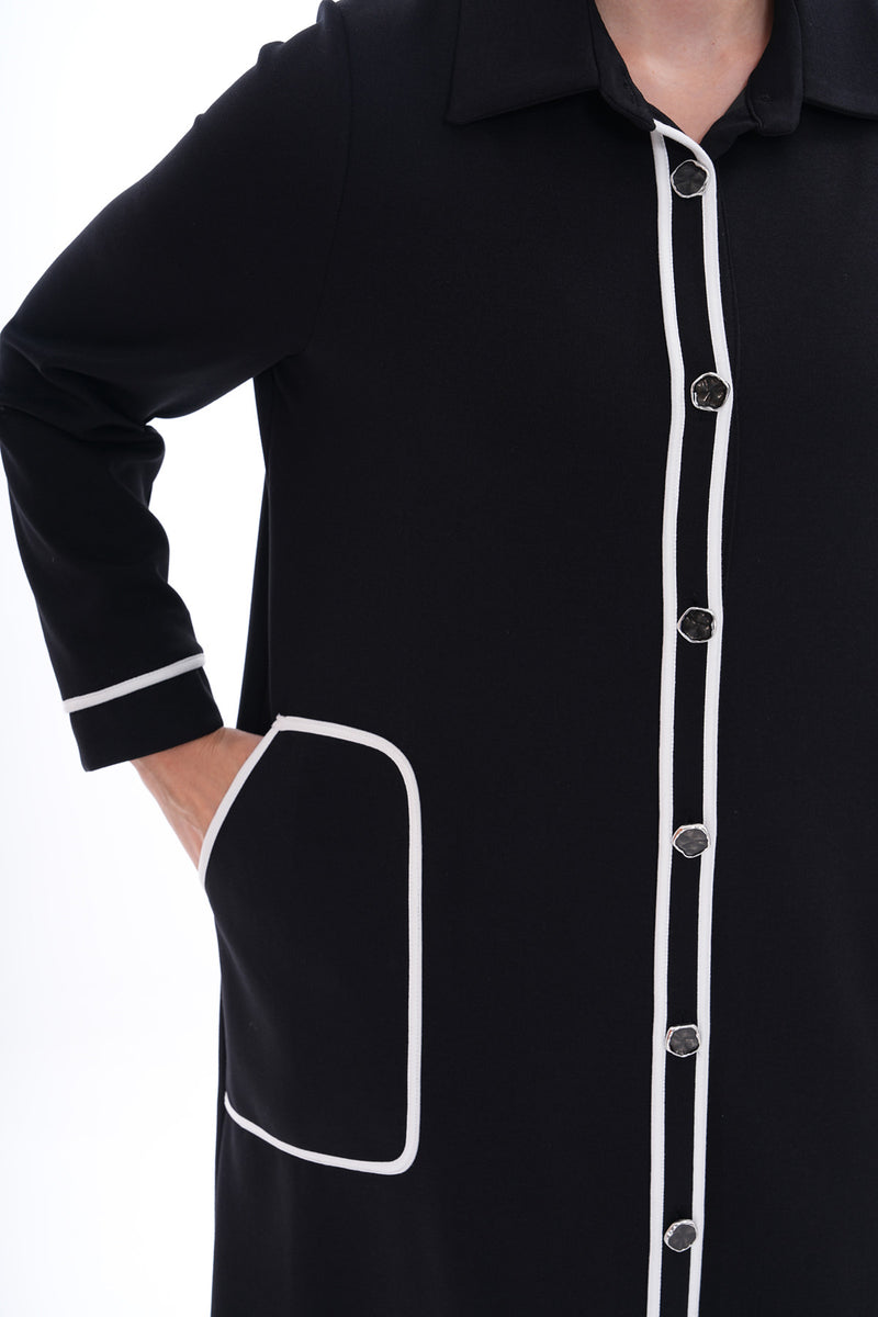 DL Off White Biding Dress Black