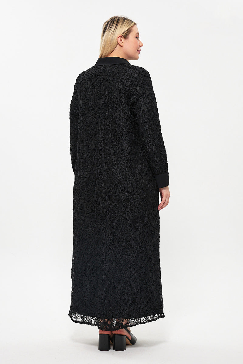 DL 058 Lace Dress Set Black