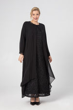DL 903 Chiffon Shiny Dress Black