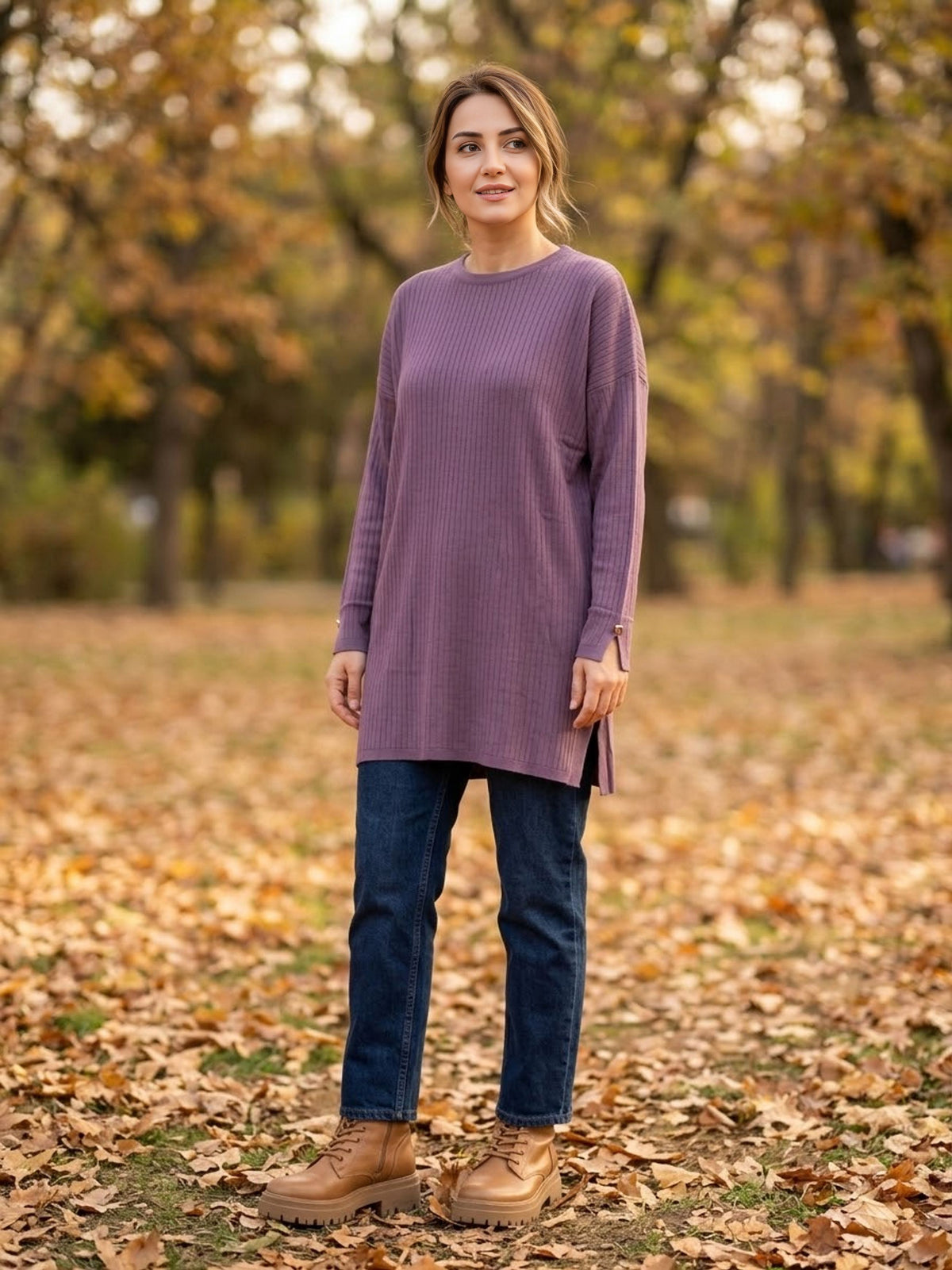AFL Lucia Knitted Winter Tunic Dried Rose