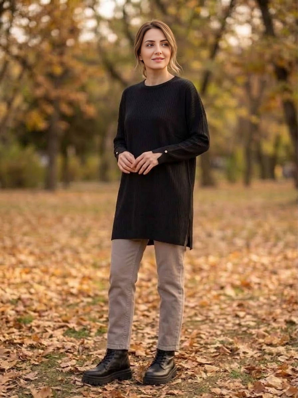 AFL Lucia Knitted Winter Tunic Black
