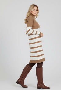 SFG Striped Knitted Tunic Beige