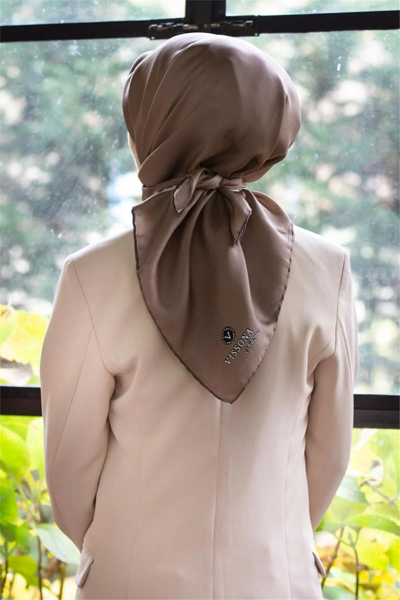 Vissona Twill Exclusive Silk Scarf Mink