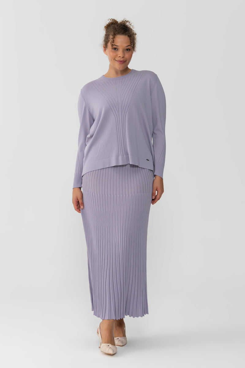 NLW Rip Knitted Pleated Skirt Lilac