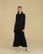 NLW Rip Knitted Pleated Skirt Black