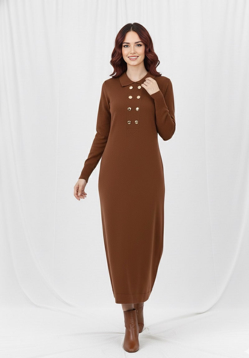 ZYF Asena Knitted Winter Dress Brown