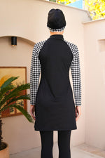 SX Checked Printed Swimwear Set Black