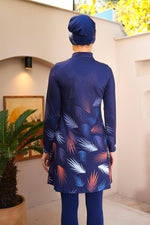 SX Feather Printed Swimwear Set Navy Blue