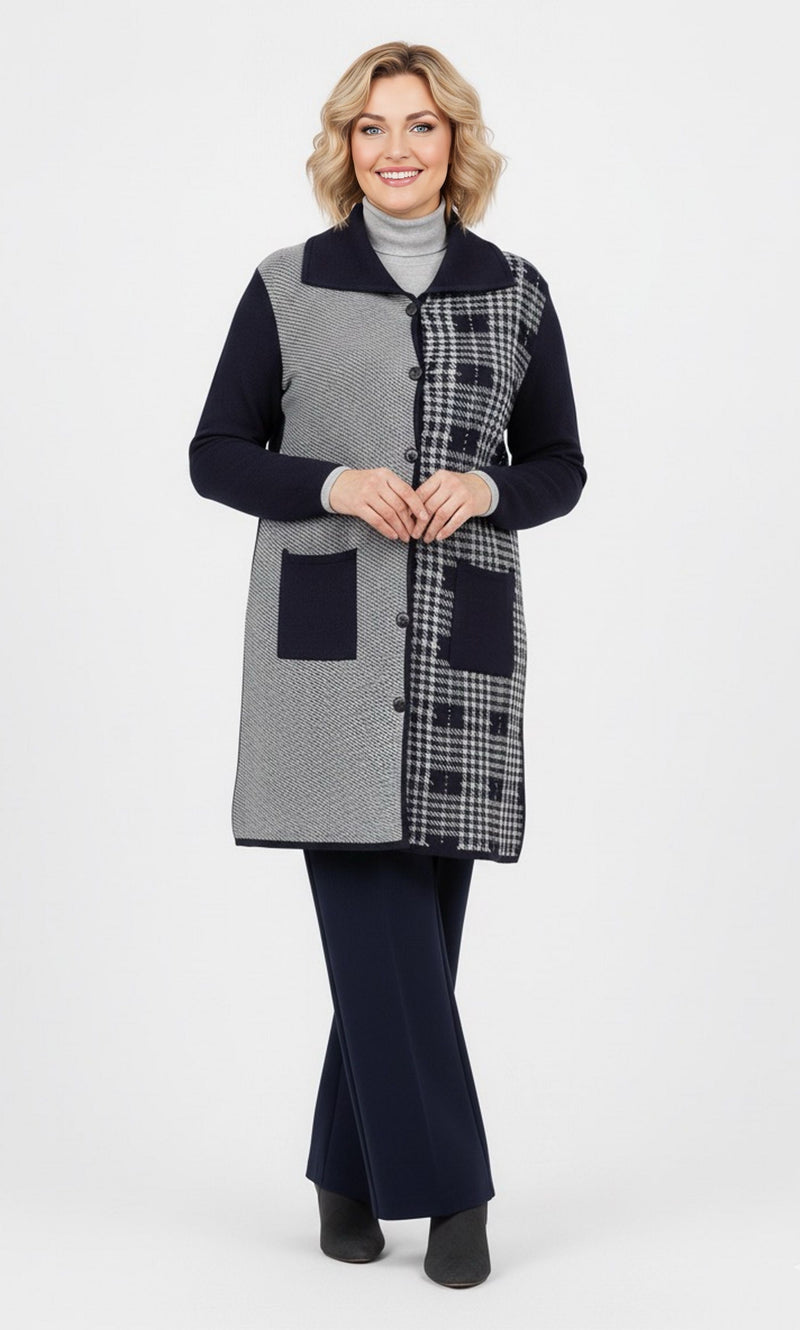 FRZ Mahi Knitted Cardigan Navy Blue