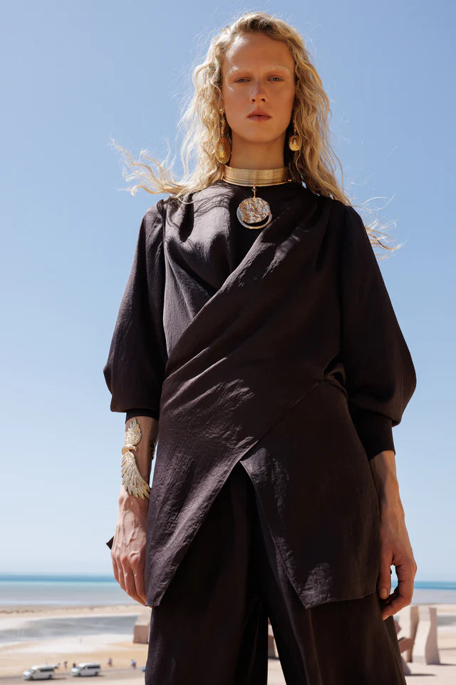 GHISA Cross Front Style Set Brown