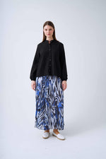 NLW Printed Pleated Skirt Blue
