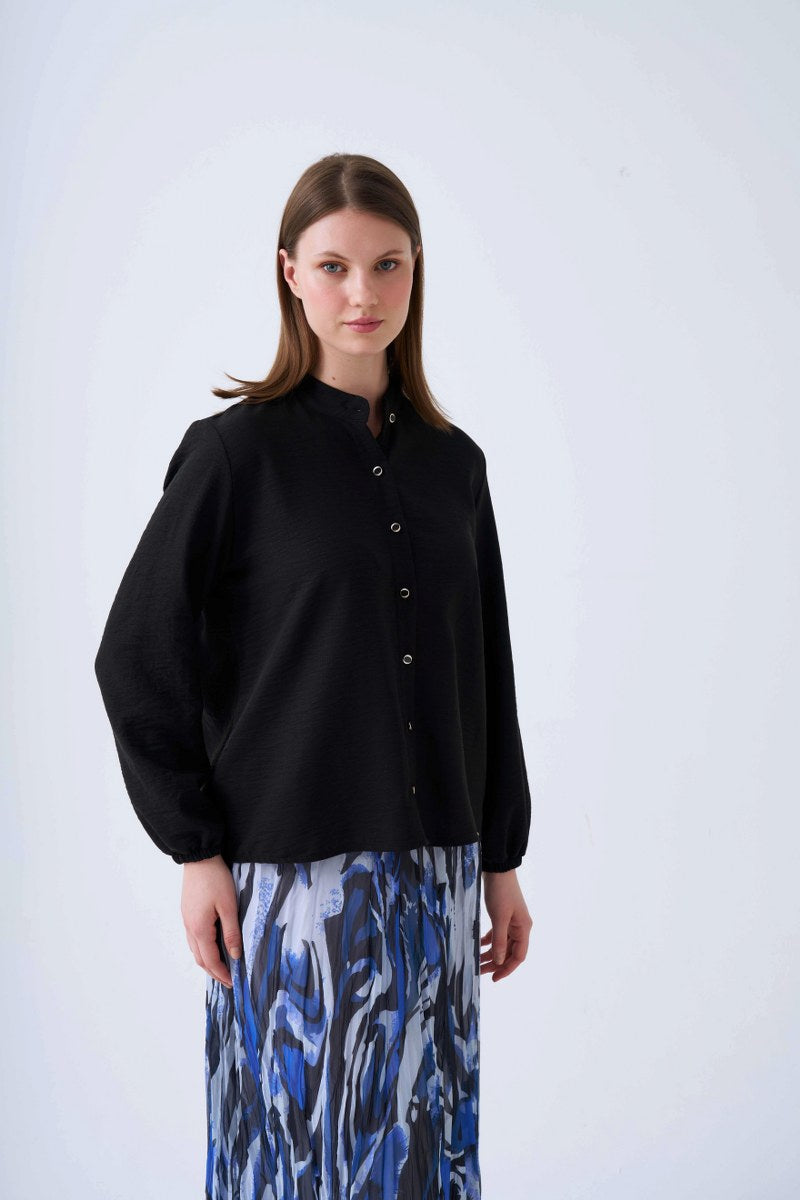 NLW 4022A Zany Linen Shirt Black