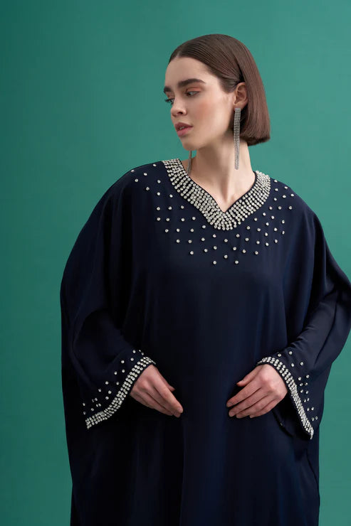 ETC Aurelia Bat Arm Dress Navy Blue