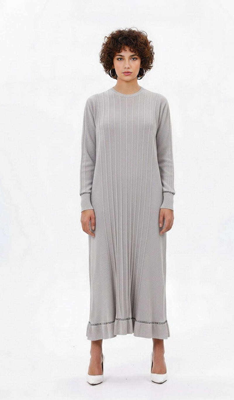 ZZ Binnur Knitted Winter Dress Gray