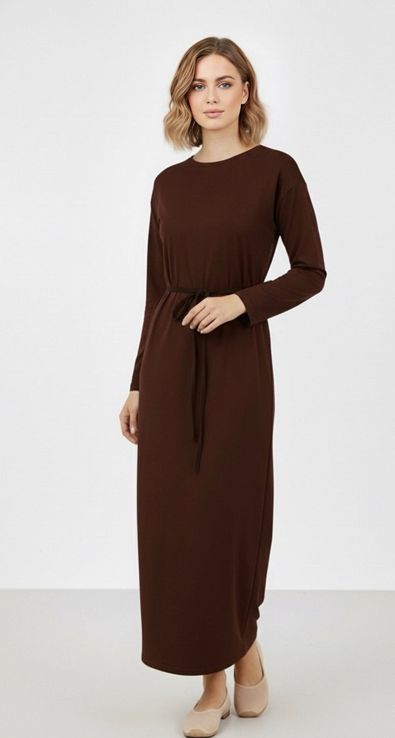 SLVR Latife Cotton Dress Brown