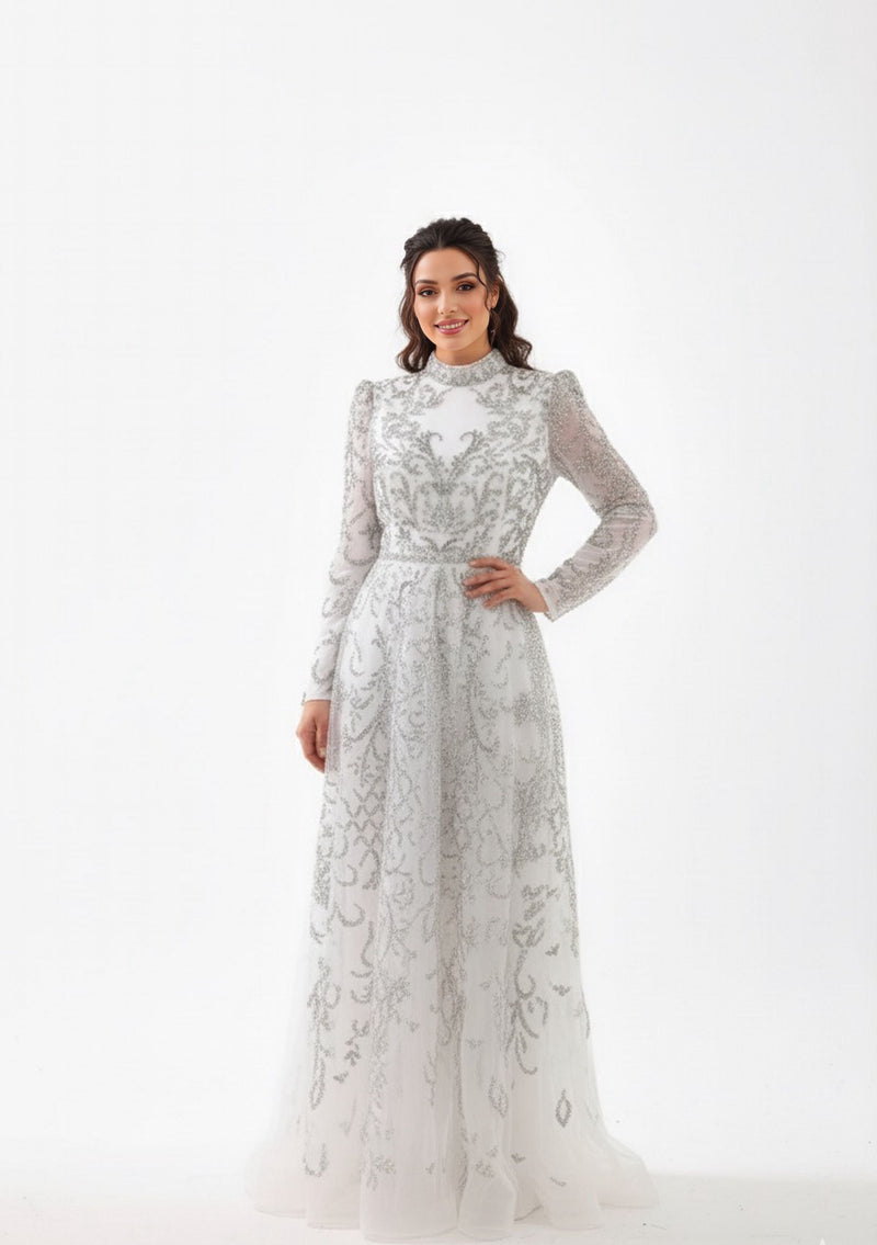 BLY Bella Special Occasion Plus Size Gown Ecru