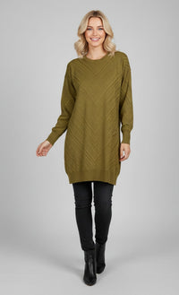 DNR Subaru Knitted Tunic Oil Green