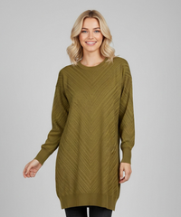 DNR Subaru Knitted Tunic Oil Green