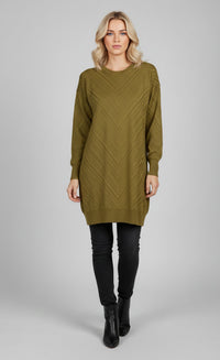 DNR Subaru Knitted Tunic Oil Green