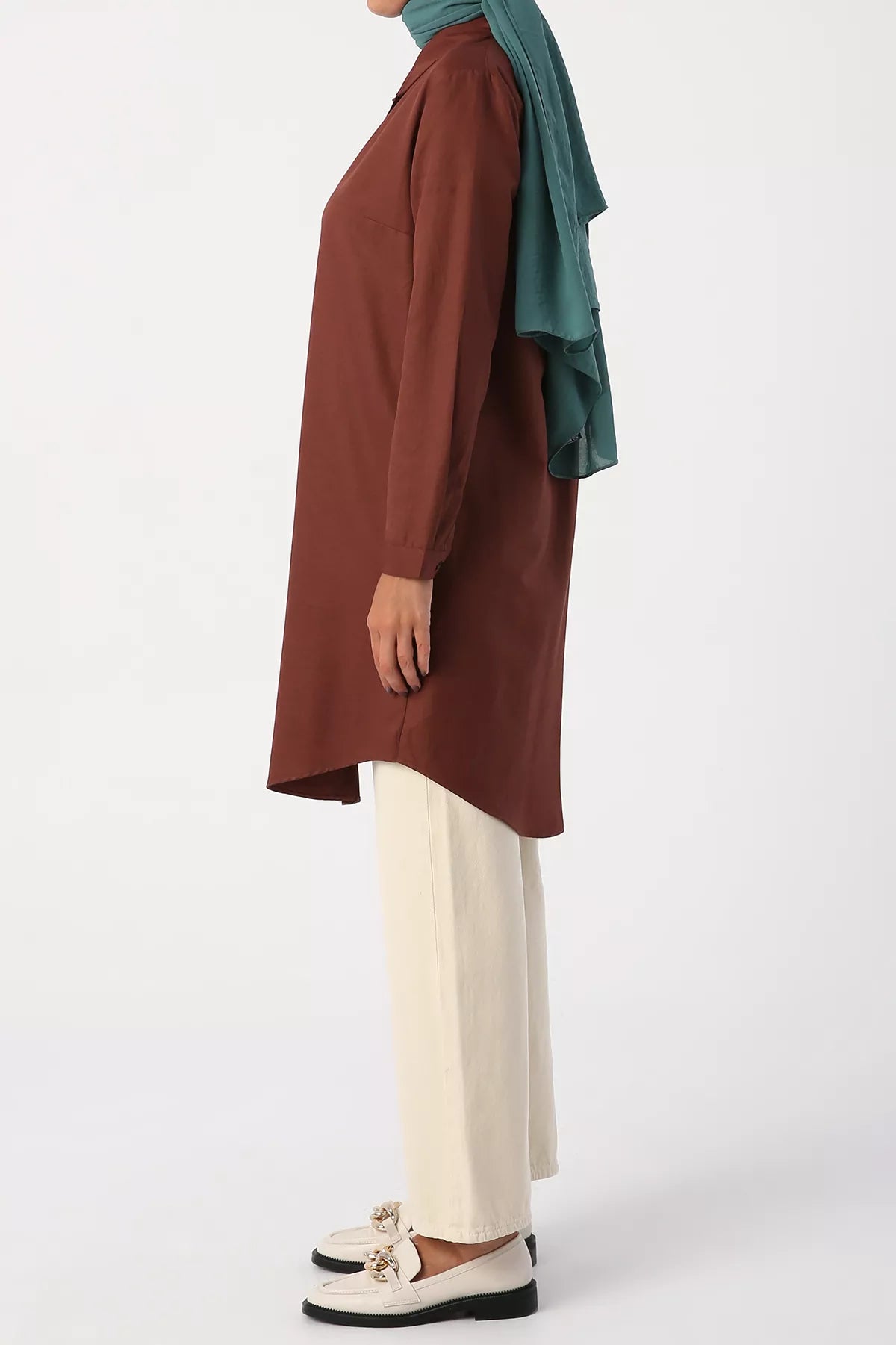 All Middle Long Tunic Brown