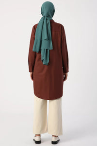 All Middle Long Tunic Brown