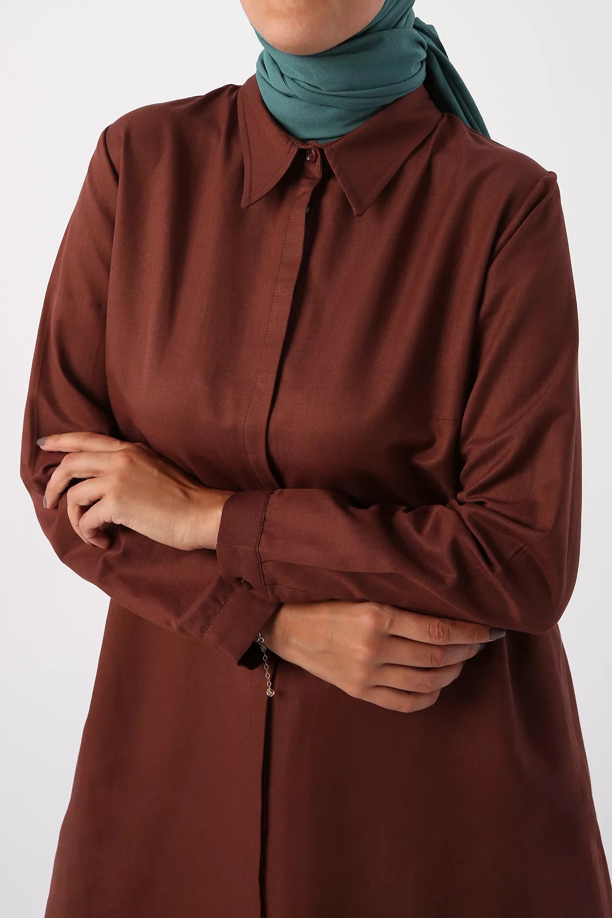 All Middle Long Tunic Brown