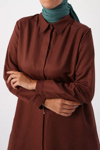 All Middle Long Tunic Brown