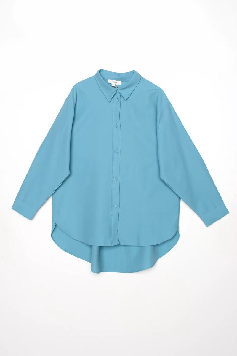 All Button Down Tunic Turquoise